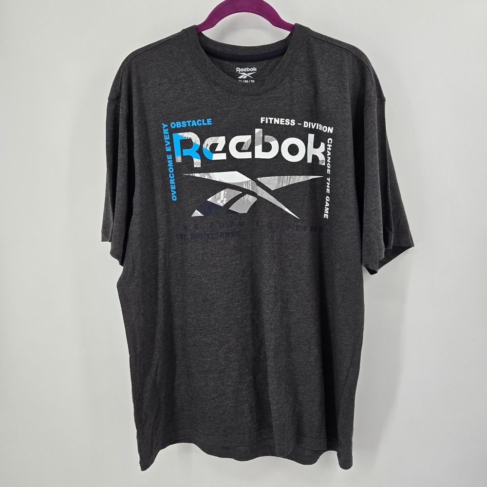 Reebok Fitness Division T-Shirt XL Charcoal Gray Graphic Performance NWT New